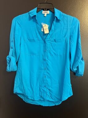 EXPRESS Portofino Red Hot  Button-Down Shirt